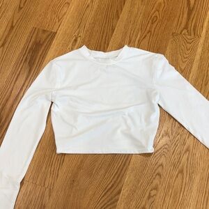 White Long Sleeve Crop Top